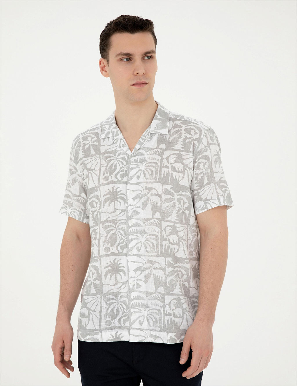 Gri Comfort Fit K_sa Kollu G_mlek - Pierre cardin фото 3