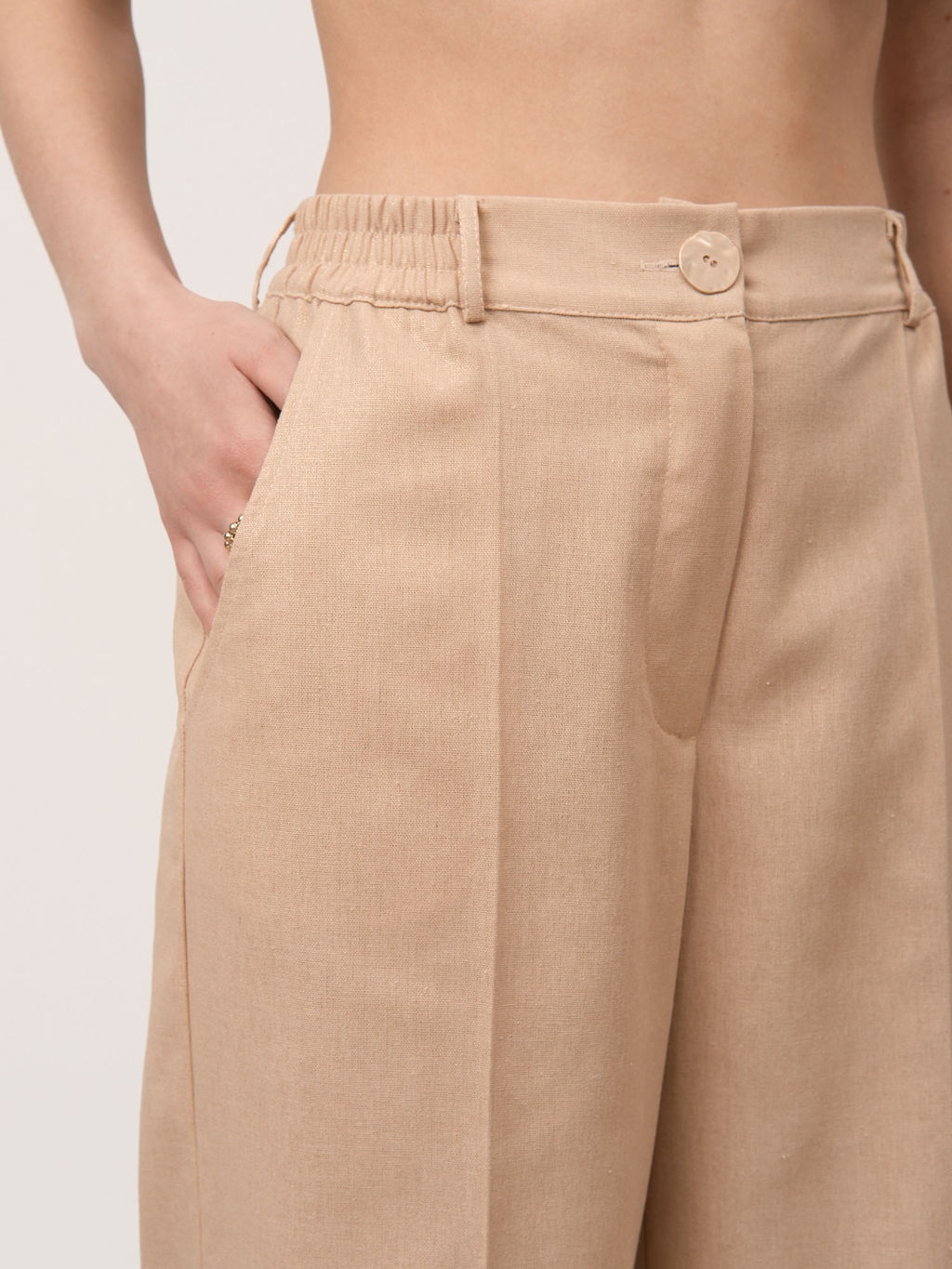 Брюки из льна 1011892 золото