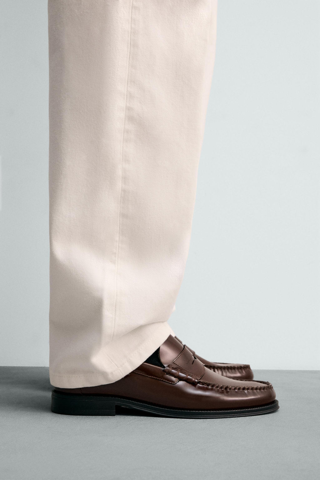 LEATHER PENNY LOAFERS - Zara фото 8