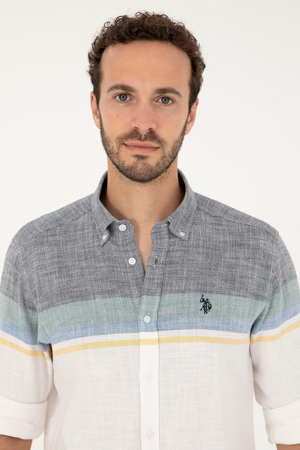 U. S. Polo Assn / Мужская темно-синяя рубашка с длинным рукавом - U.s. polo assn фото 2