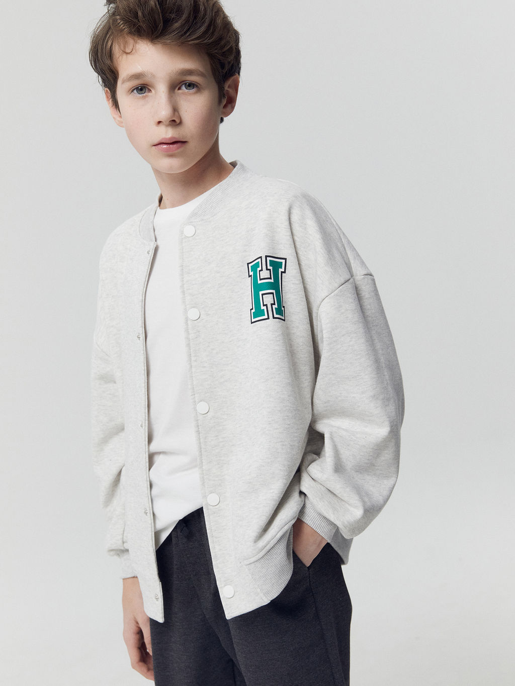 Толстовка для мальчика в сером цвете с печатью - Mark formelle фото 3