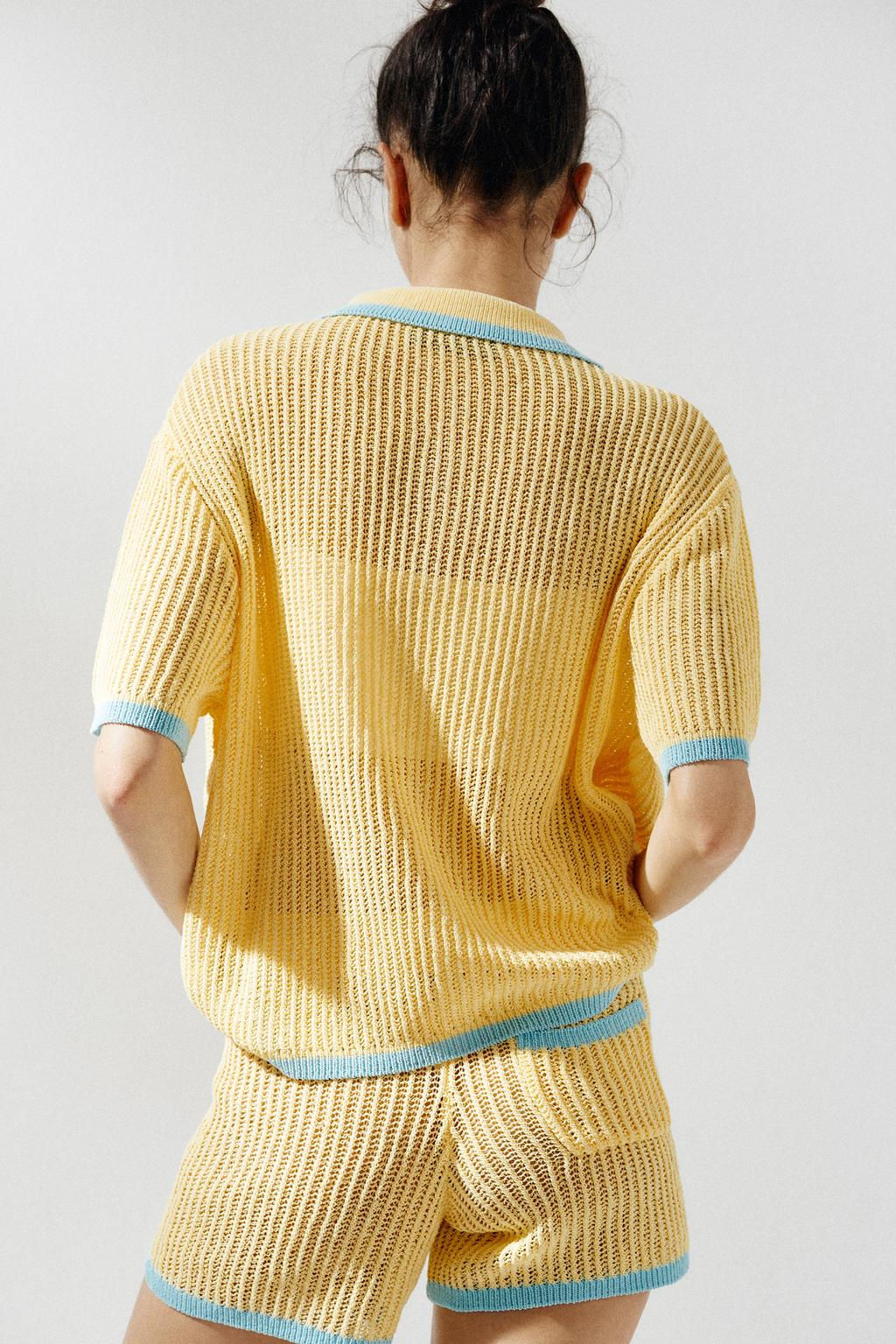 COLLAR POLO CARDIGAN - Zara фото 5