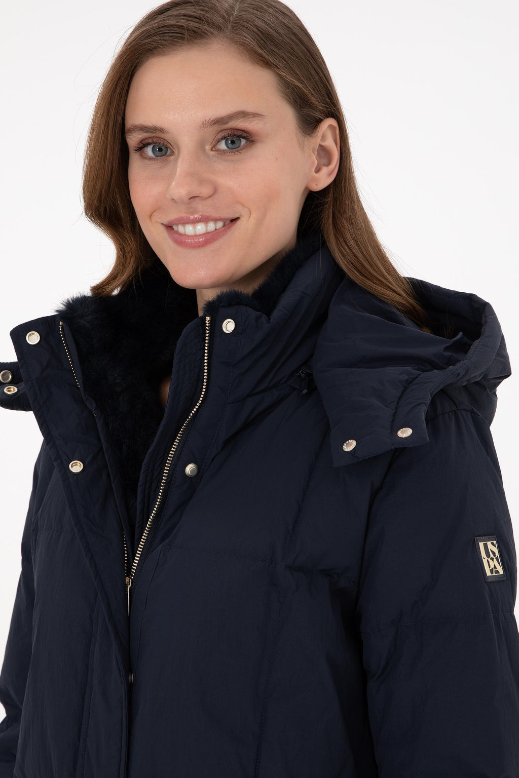 Женское темно-синее пальто Неожиданная скидка в корзине - U.s. polo assn фото 2