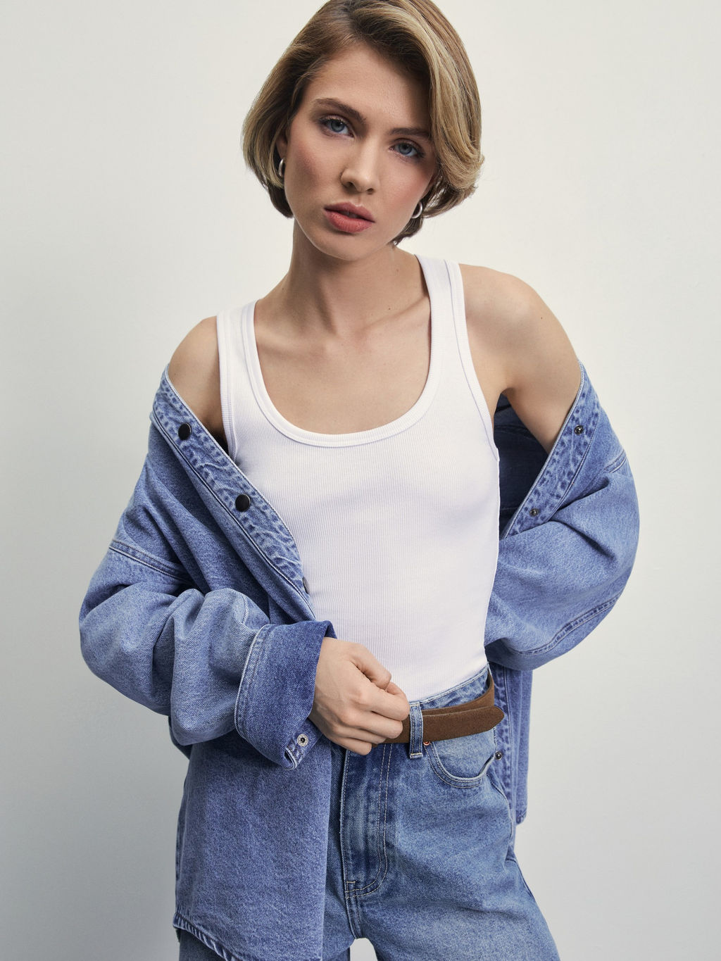 Базовая майка в рубчик / Zarina  фото 7