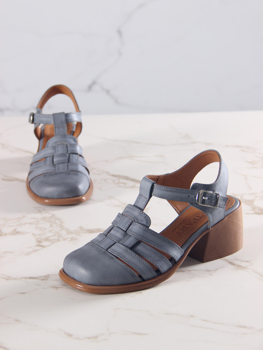 Босоножки 5035.23663bе.Вакса серая +коричневый