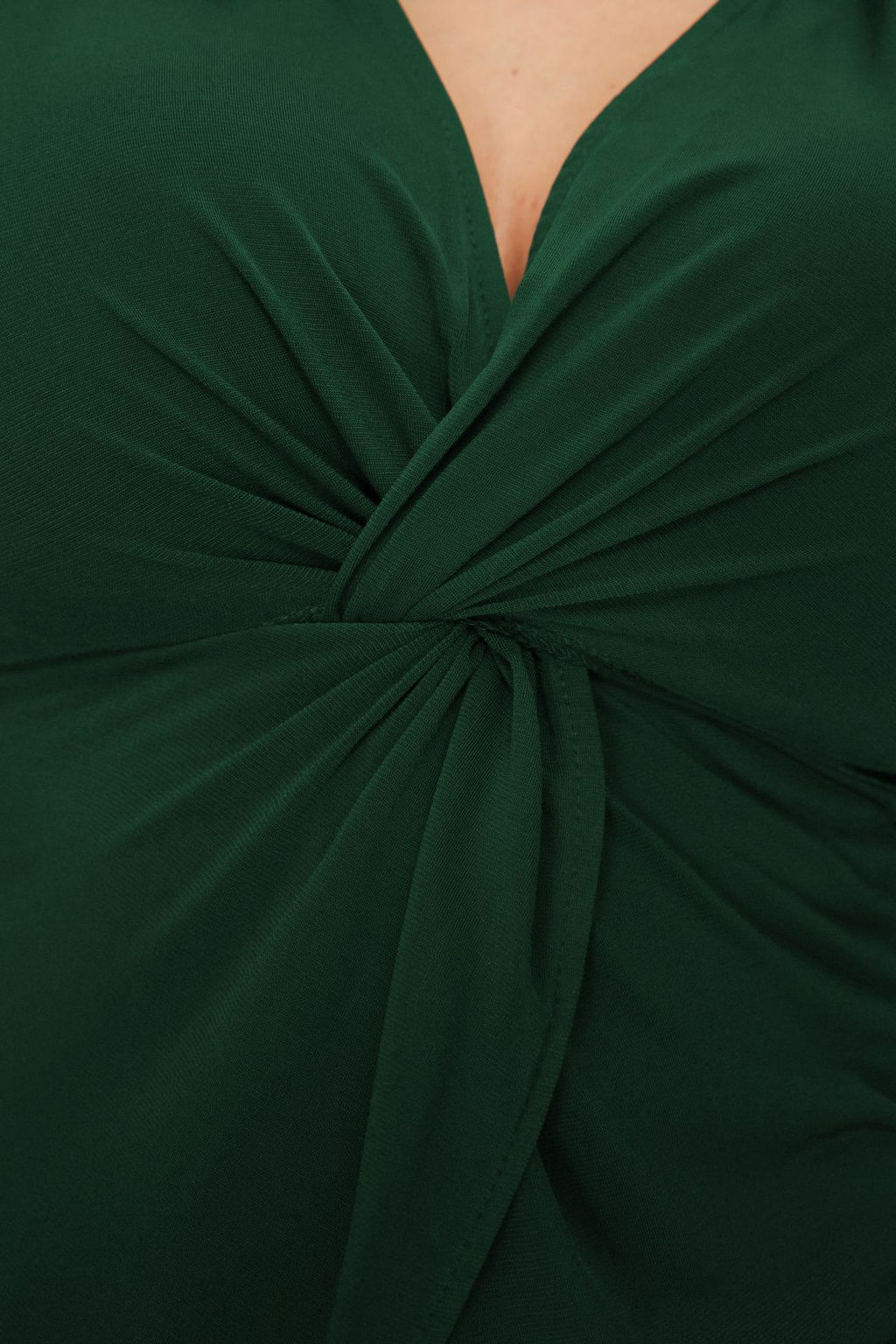 Trendyolmilla Bordo Fitted/Vucuda Oturan Polo Yaka Esnek Orme Bluz TWOSS24BZ00085  фото 36