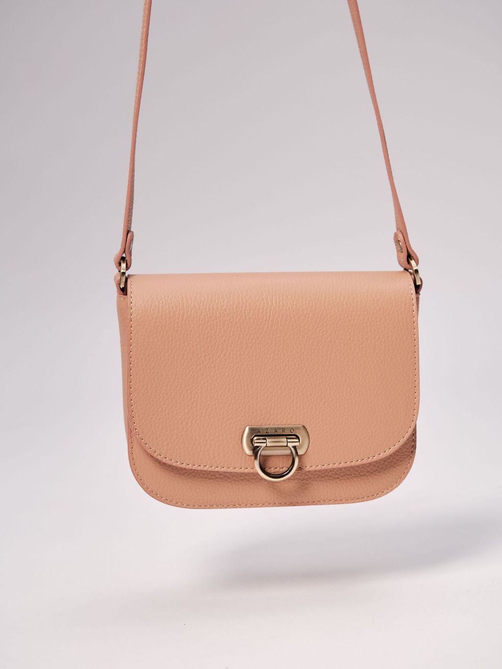 Сумка кожаная Azaro 30741 бежевая нуга