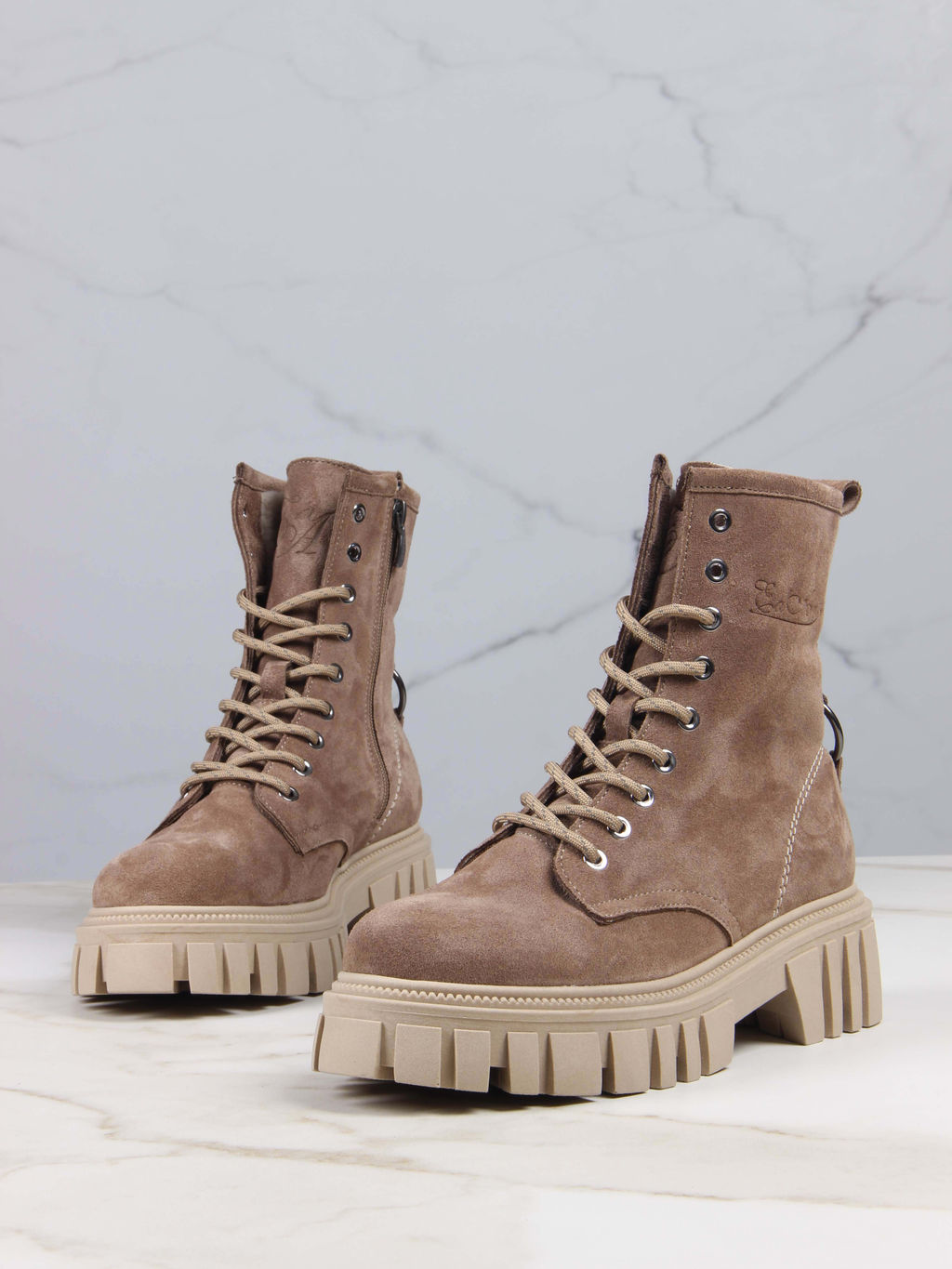 Ботинки 329.21153bе. серо коричневый замша/Байка