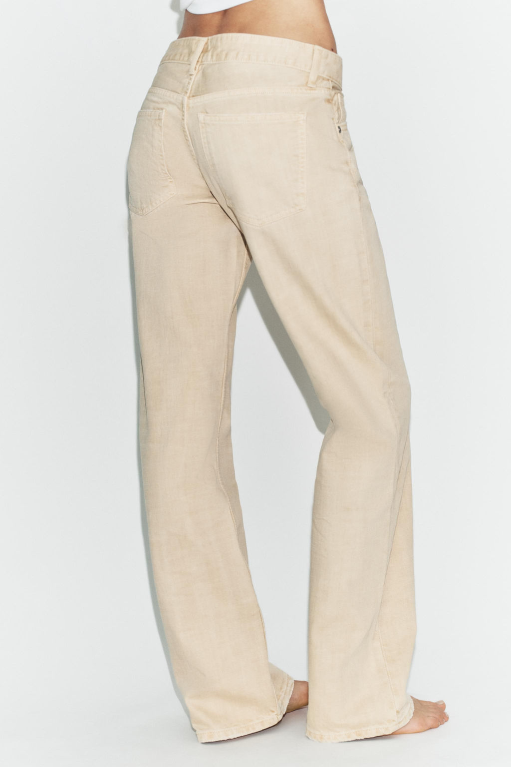 JEANS TRF WIDE LEG TIRO BAJO / Marr?n claro - Zara фото 5