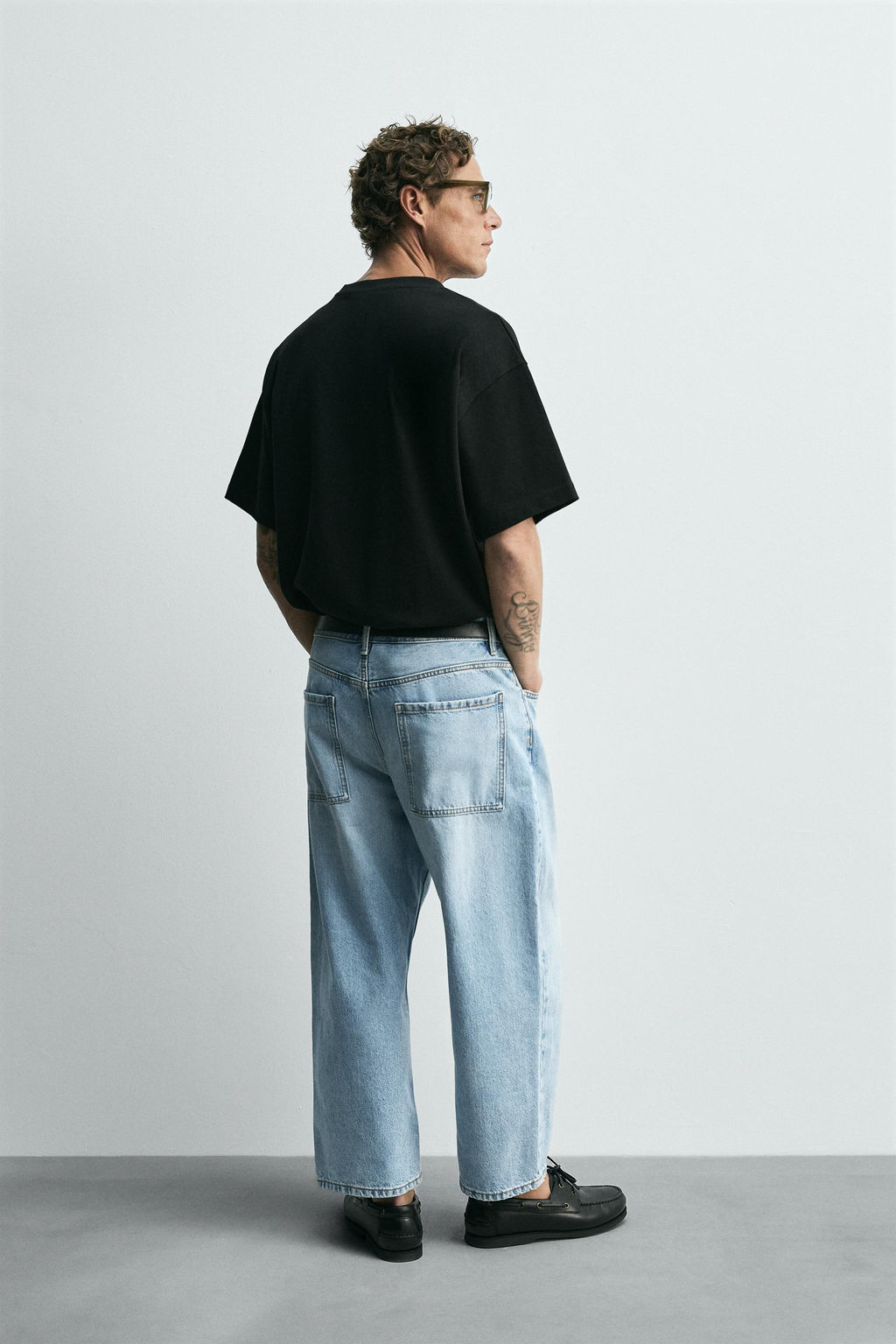 TAPERED WIDE-LEG JEANS - Zara фото 3