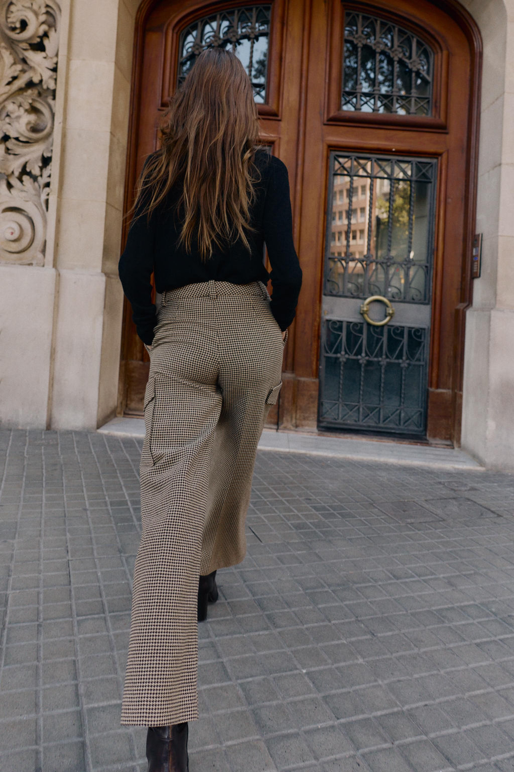 HOUNDSTOOTH CARGO TROUSERS - Zara фото 5