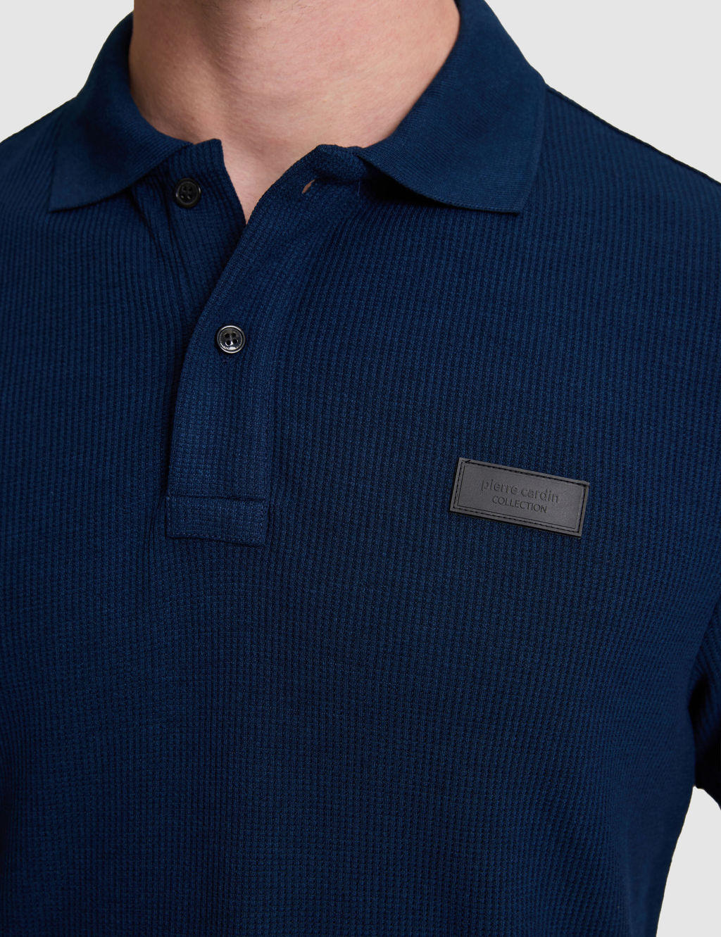 Lacivert Slim Fit _rme Dokulu Polo Yaka Ti__rt