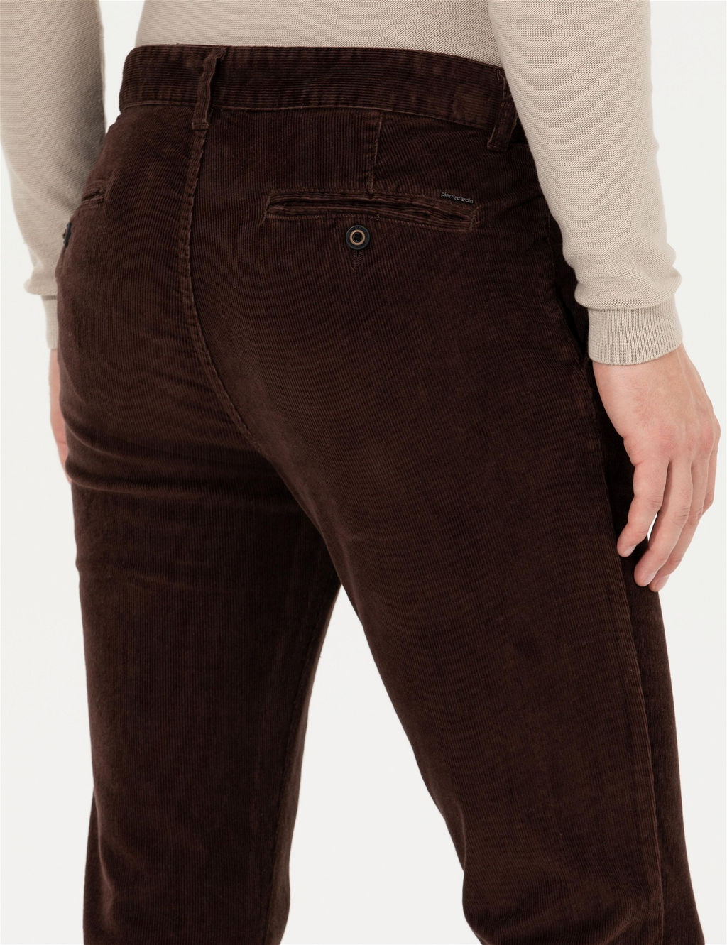 Koyu Kahverengi Slim Fit Kanvas Pantolon
