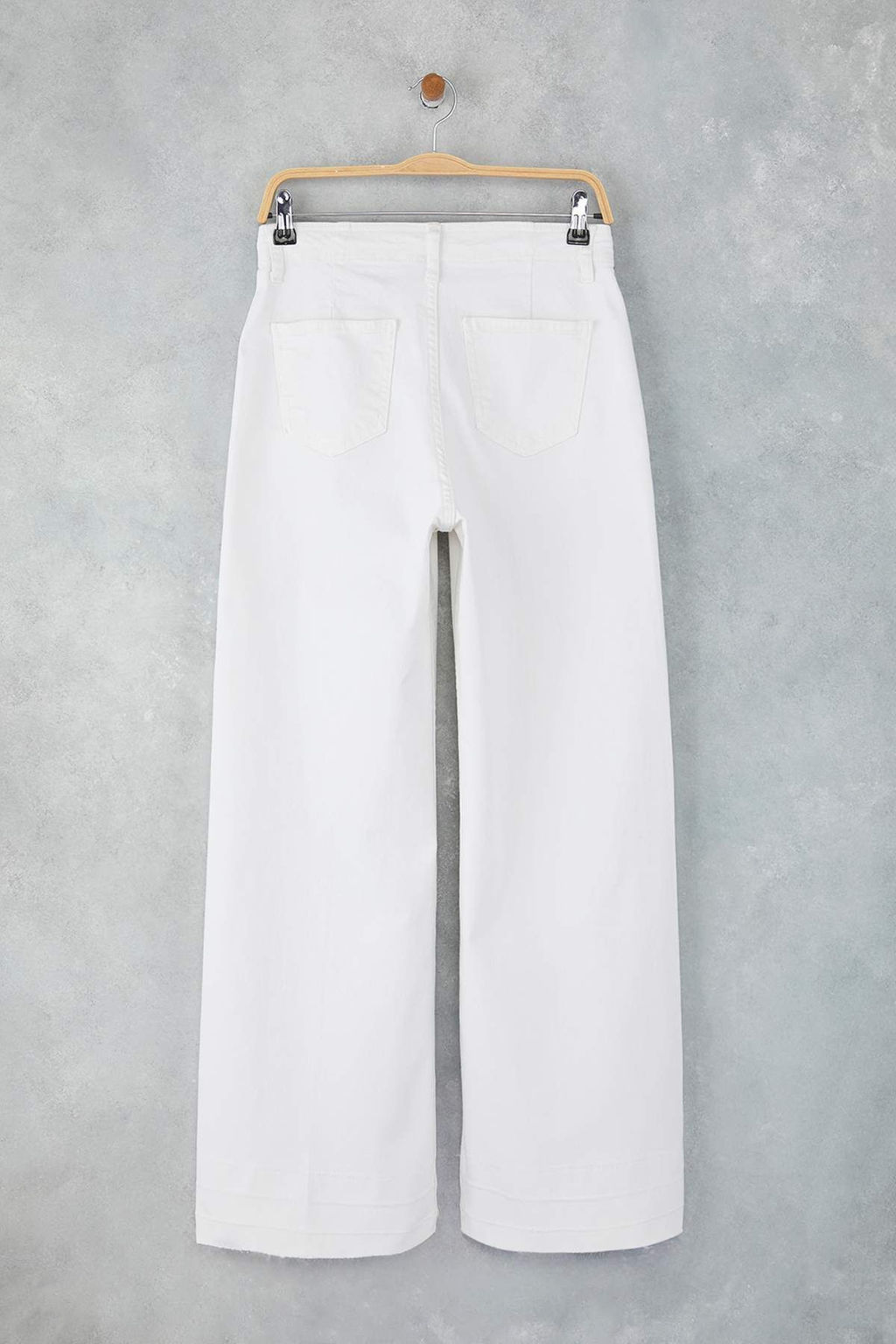 Beyaz Yuksek Bel Nervur Detayl? Paca Kesikli Wide Leg Jeans TWOSS25JE00310 - Trendyolmilla фото 6