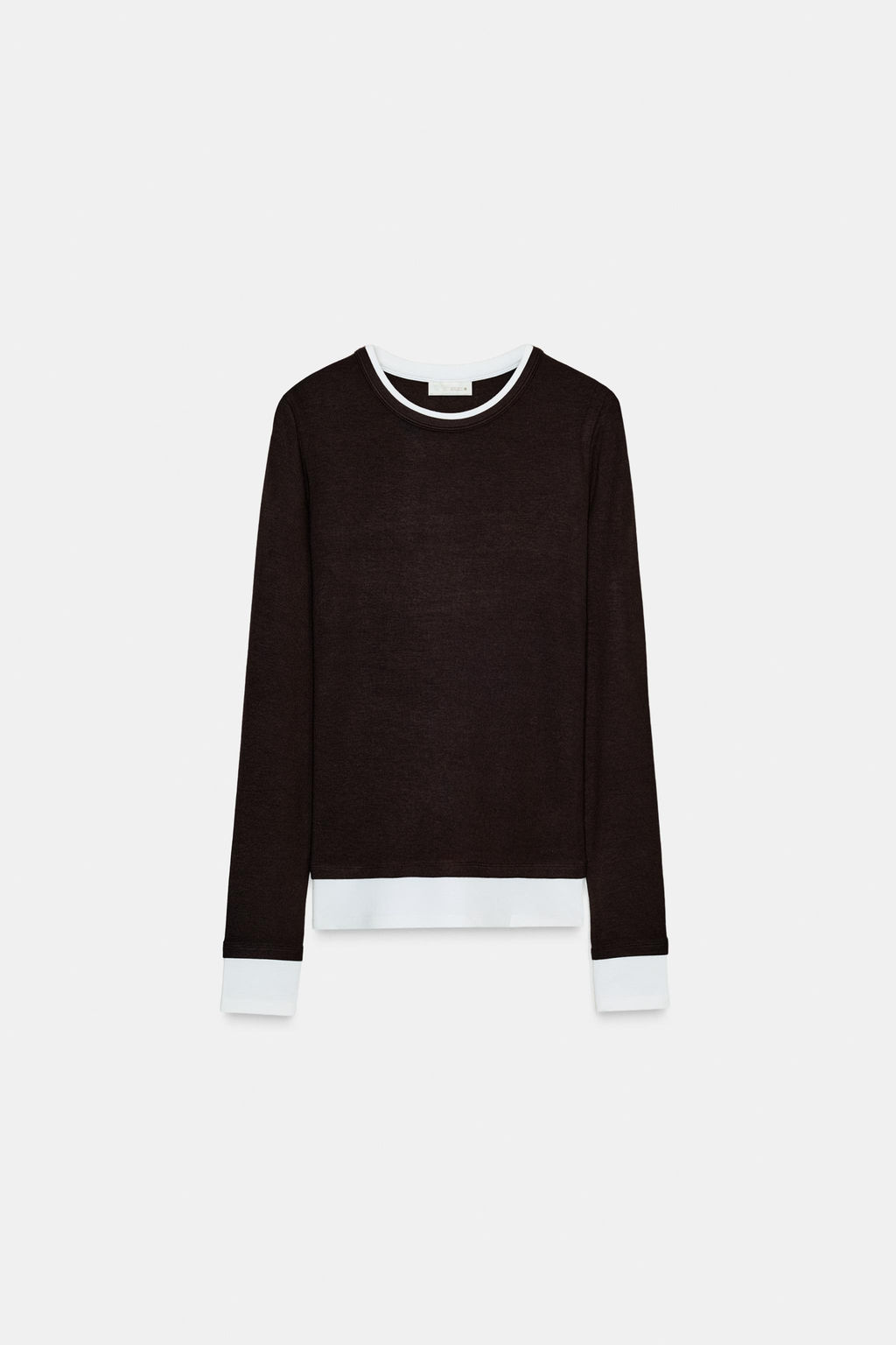 MOCK LAYER CONTRAST T-SHIRT - Zara фото 14