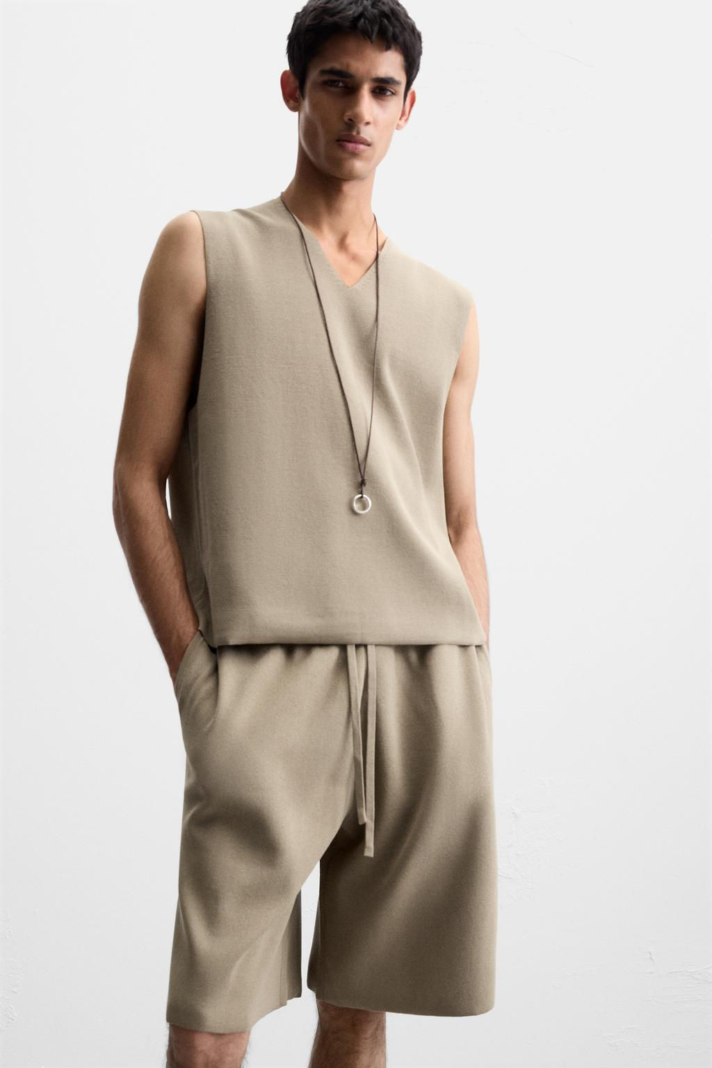 RELAXED FIT KNITTED BERMUDA SHORTS - Zara фото 5