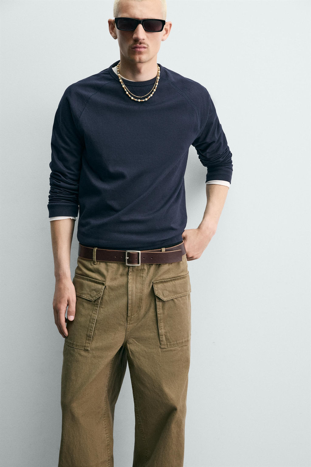 PANTAL?N WIDE FIT TRABILLA / Khaki - Zara фото 6