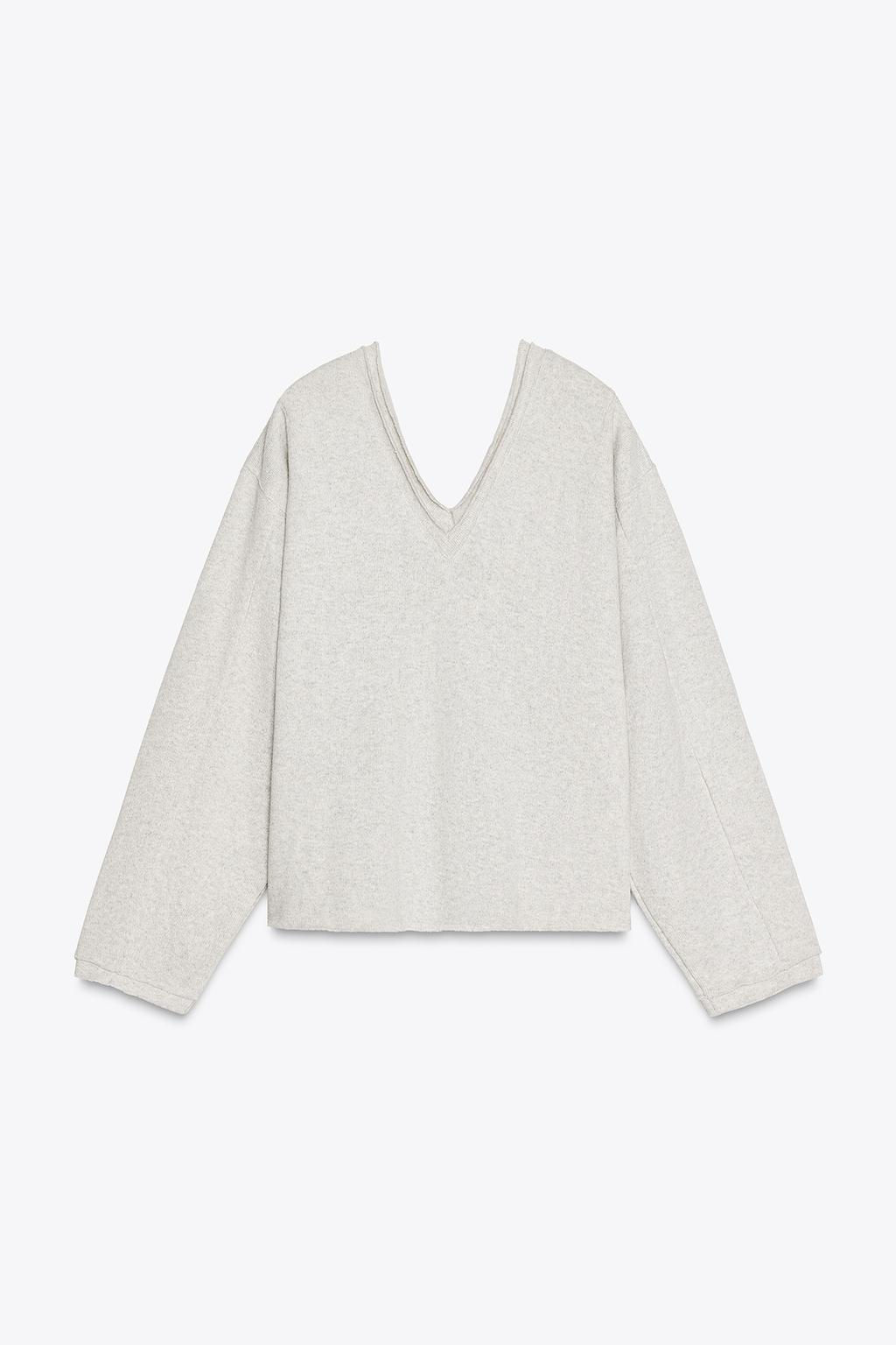 SOFT V-NECK SWEATSHIRT - Zara фото 6