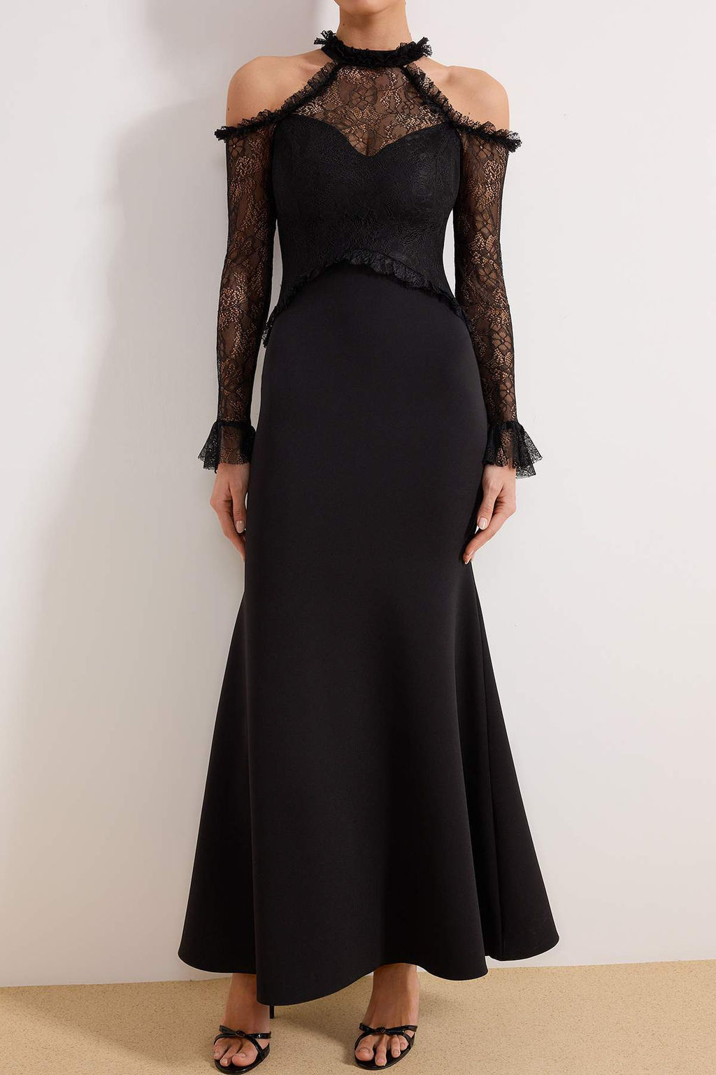Siyah Dantel Maxi Abiye & Mezuniyet Elbisesi TPRSS26AE00028 - Trendyolmilla фото 3
