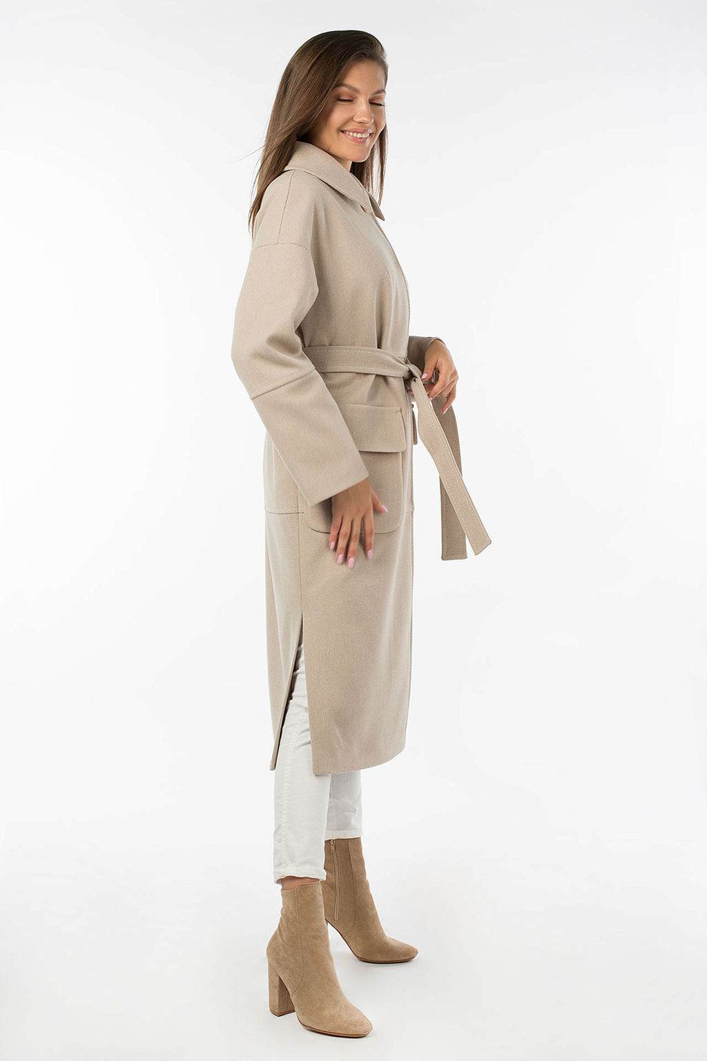 Пальто женское демисезонное (пояс) - El podio фото 4