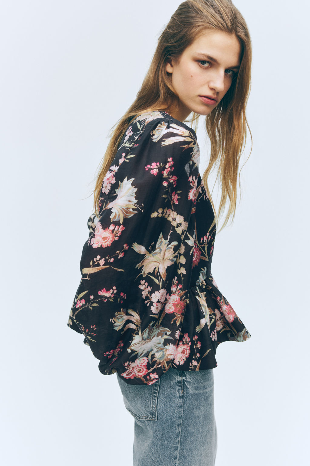 Blusa en mezcla de lino con peplum - H&m фото 8
