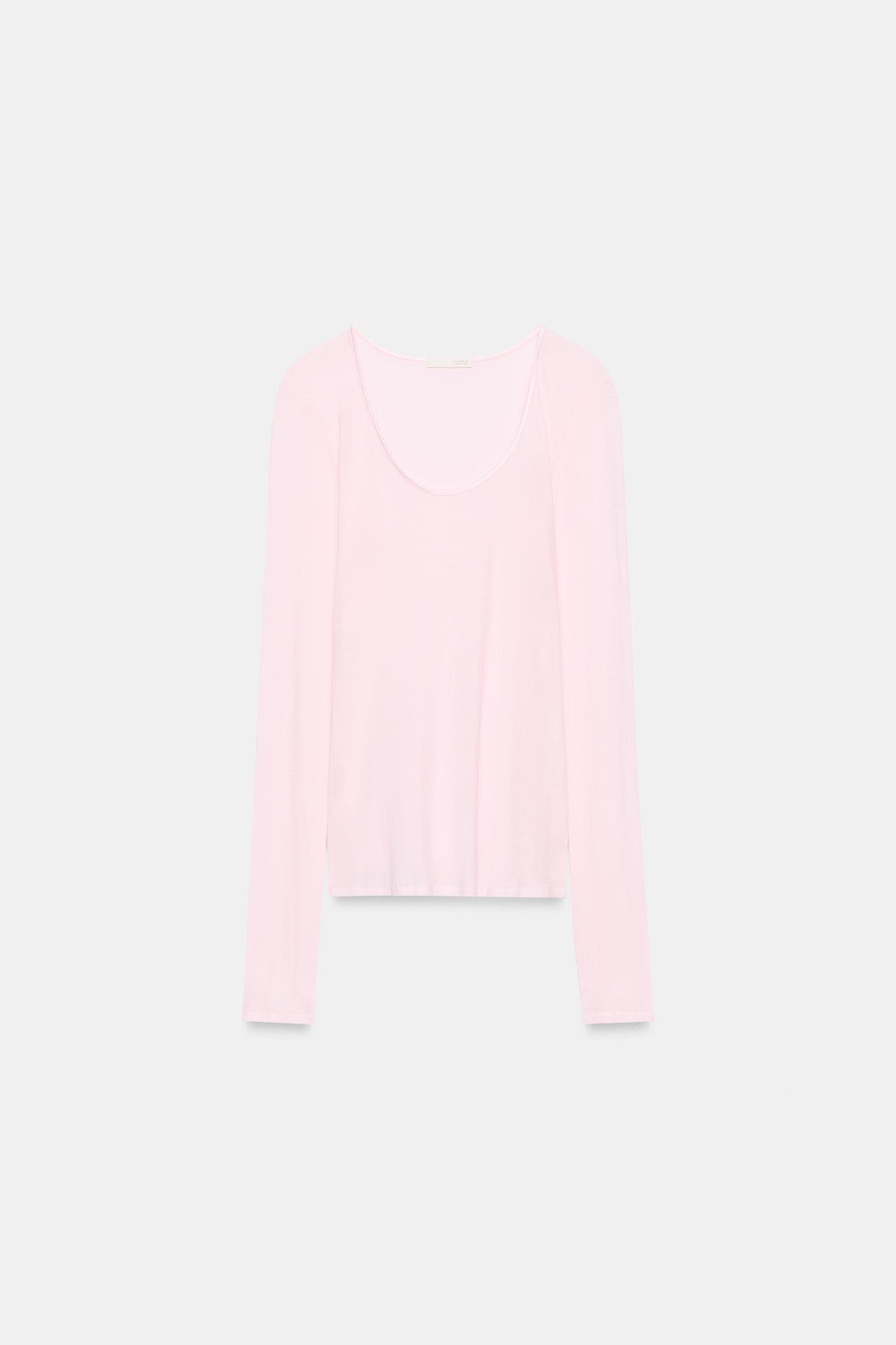 CAMISETA ESCOTE REDONDO ALGOD?N / Rosa pastel - Zara фото 4