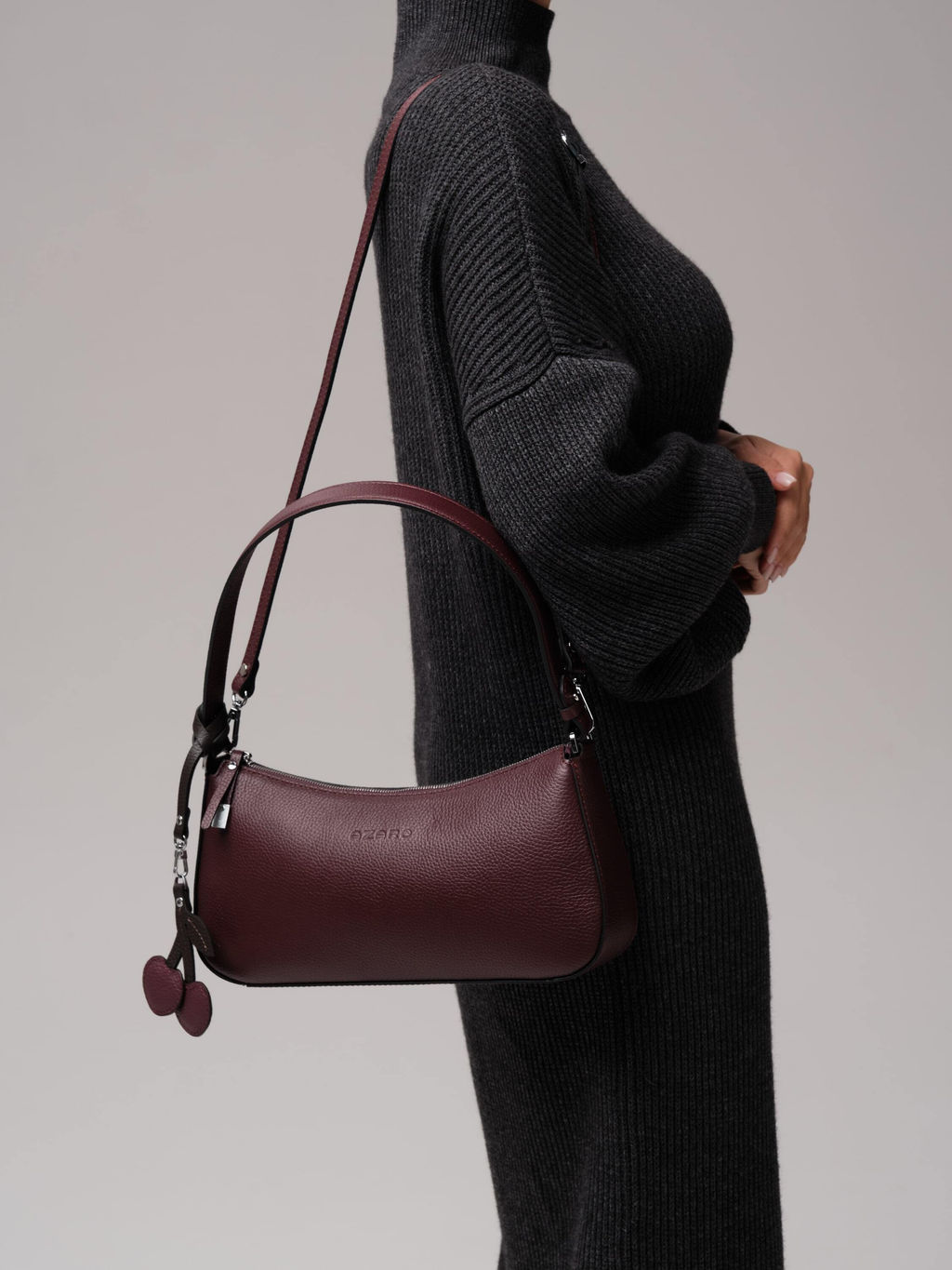 Сумка багет Azaro 31200 зимняя вишня