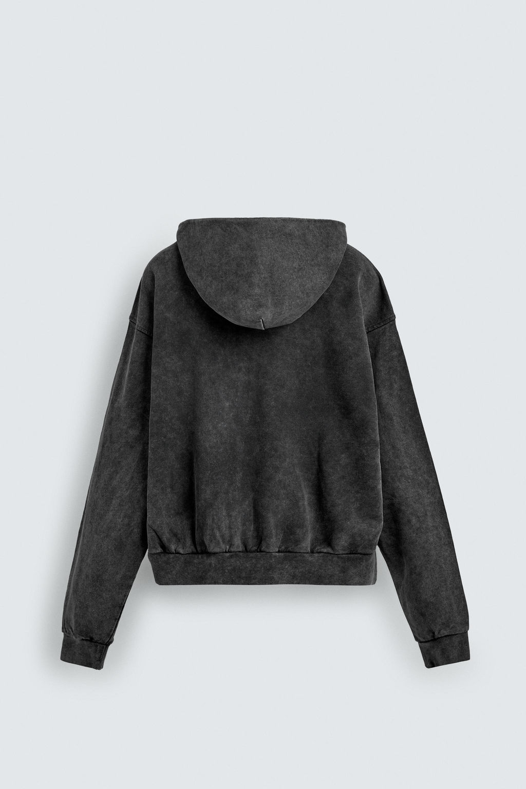 SUDADERA LAVADA CREMALLERA CAPUCHA / Antracita oscuro - Zara фото 8