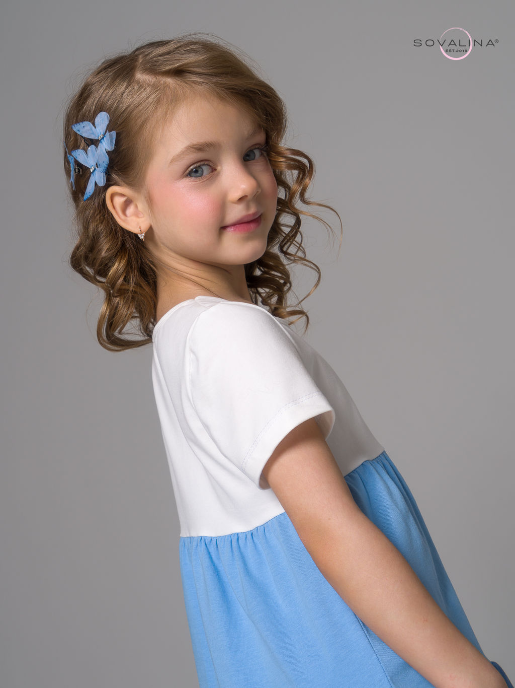 Платье Тия тофу-голубой-синий - Sovalina фото 10