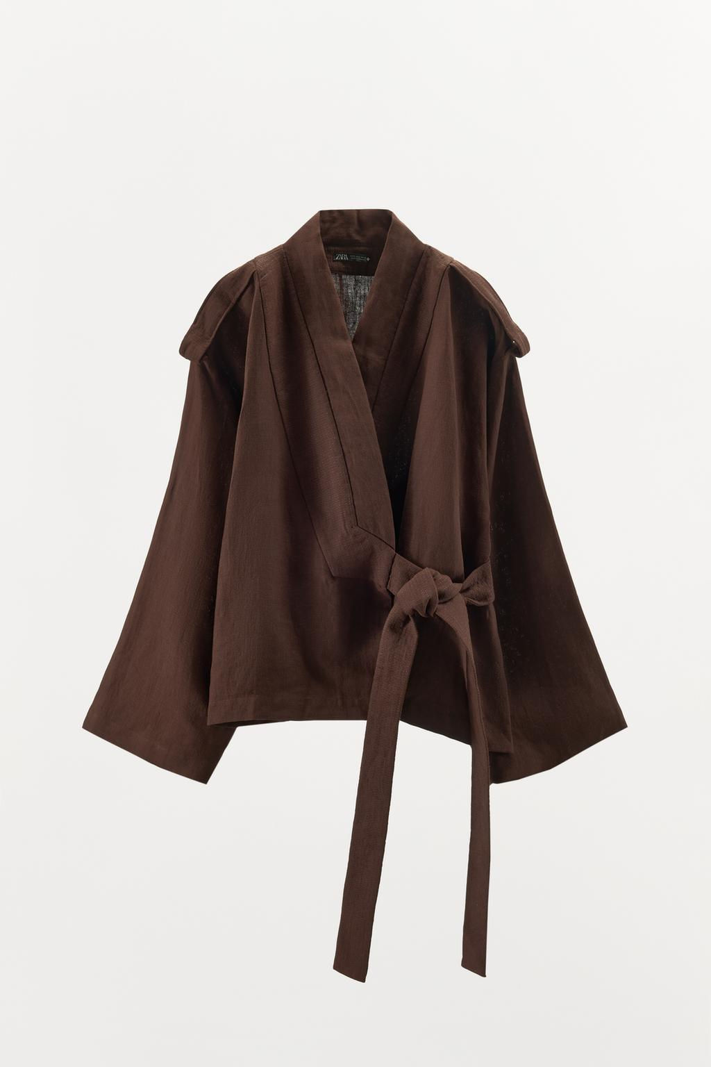 LIMITED EDITION 100% LINEN KIMONO JACKET - Zara фото 6