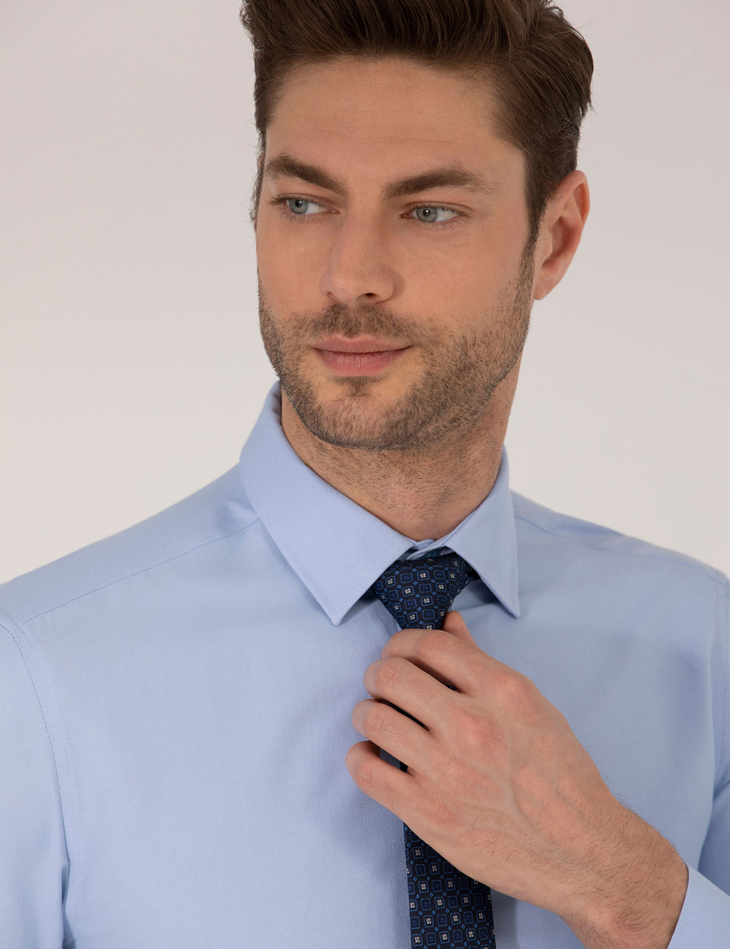 Koyu Mavi Slim Fit Oxford G_mlek