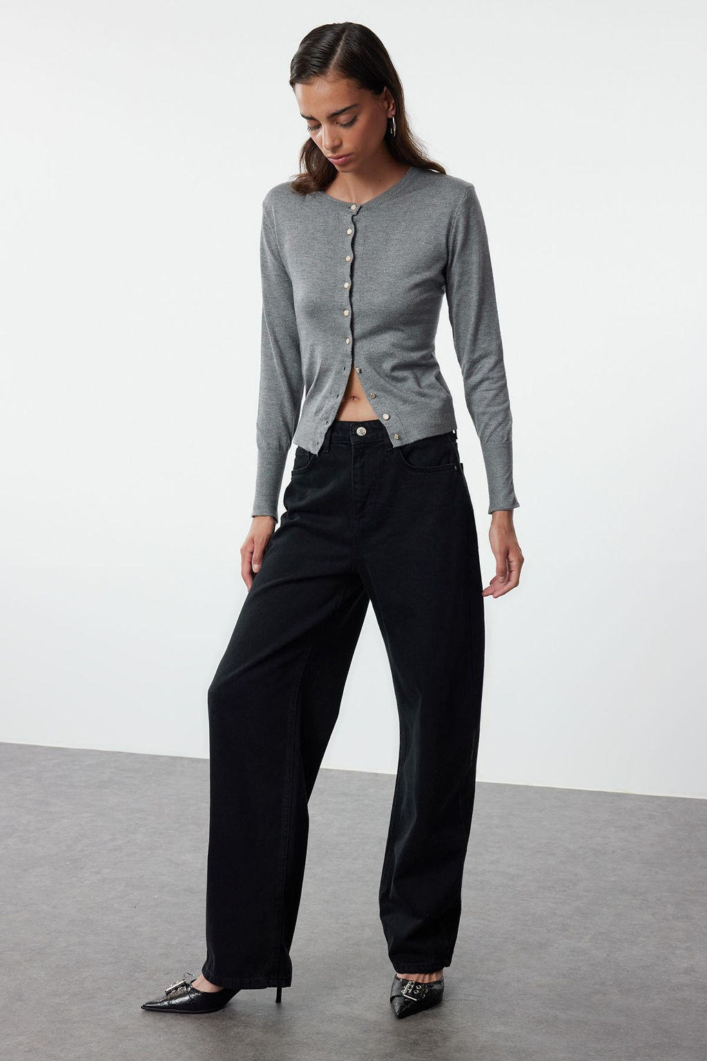 TRENDYOLMILLA Mavi Yuksek Bel Barrel Baggy Jeans TWOAW25JE00130