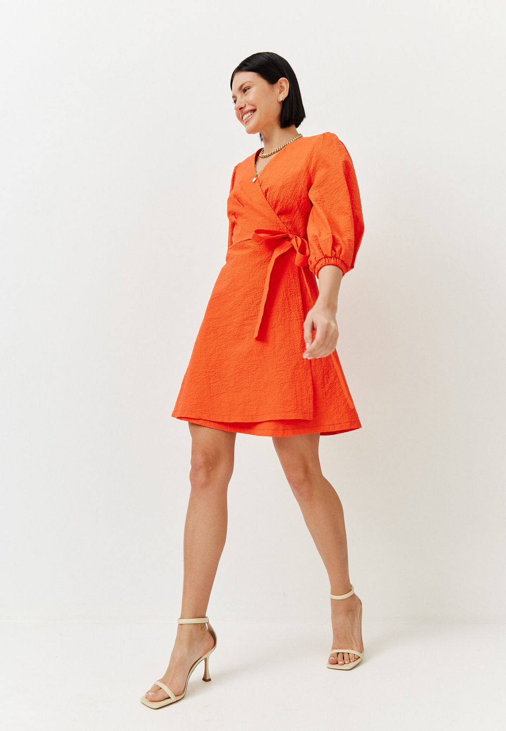 Платье на запах из жатого хлопка - TO BE ONE фото 6