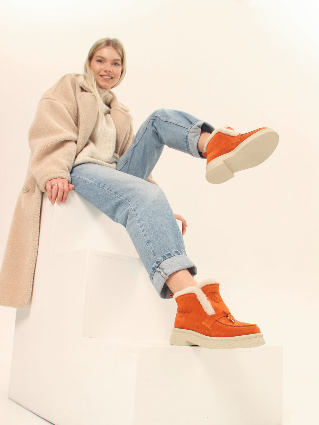 Ботинки EDART 307.florida be.мандарин замша/шерсть - Ed'art фото 19