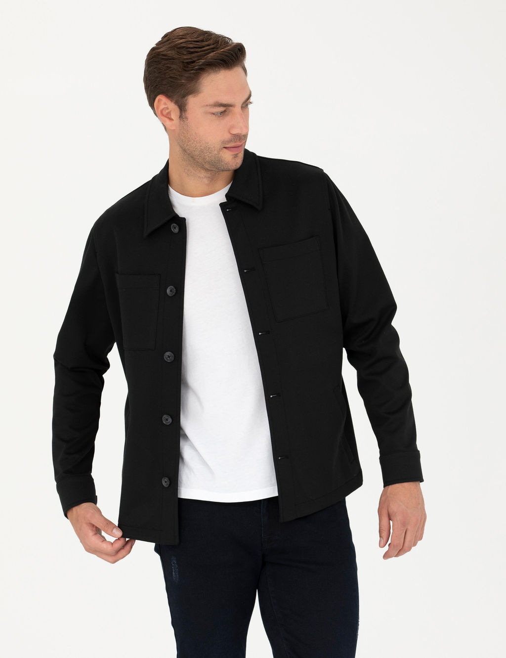 Siyah Regular Fit G_mlek Ceket