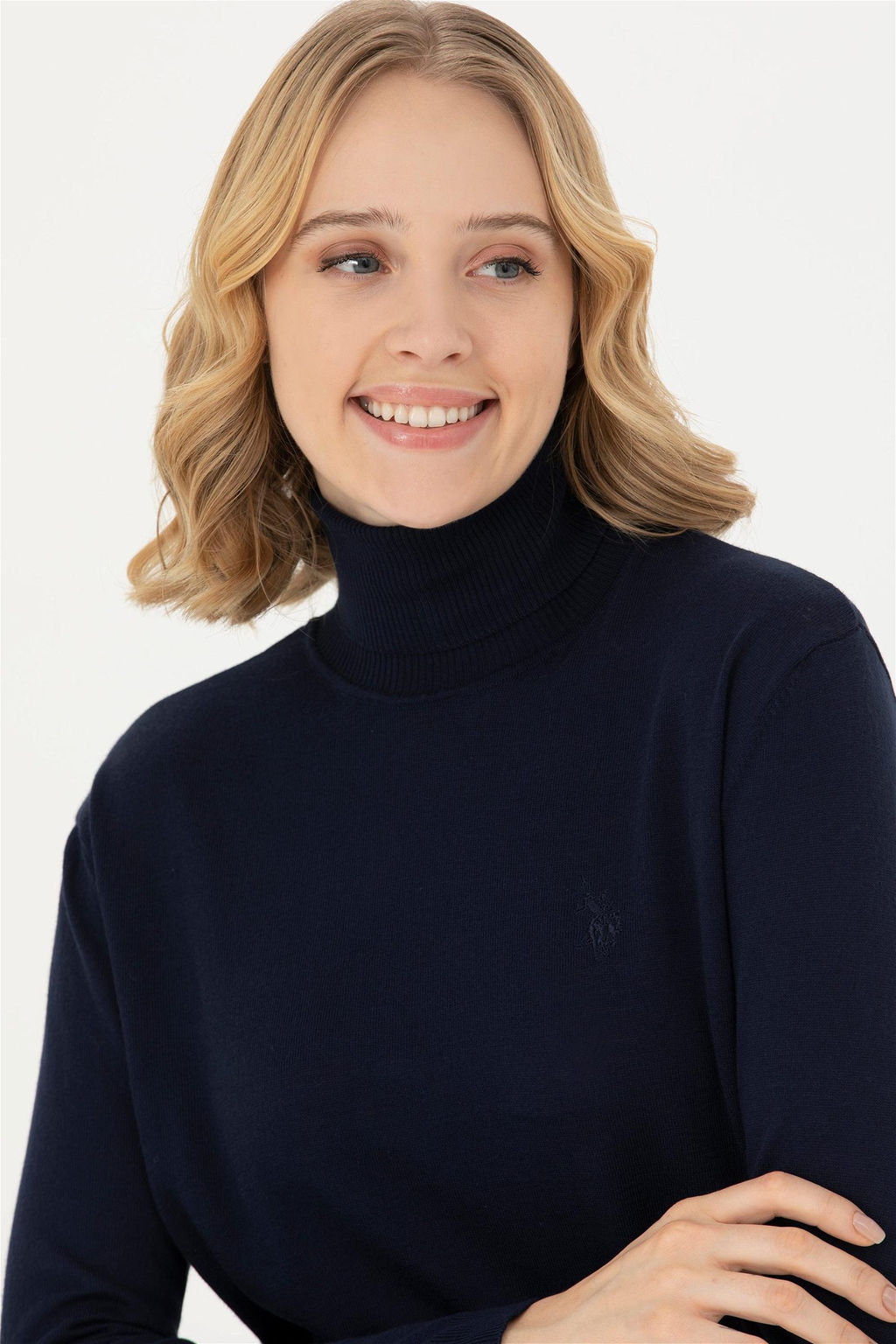 Женский темно-синий базовый свитер Неожиданная скидка в корзине - U.s. polo assn фото 2