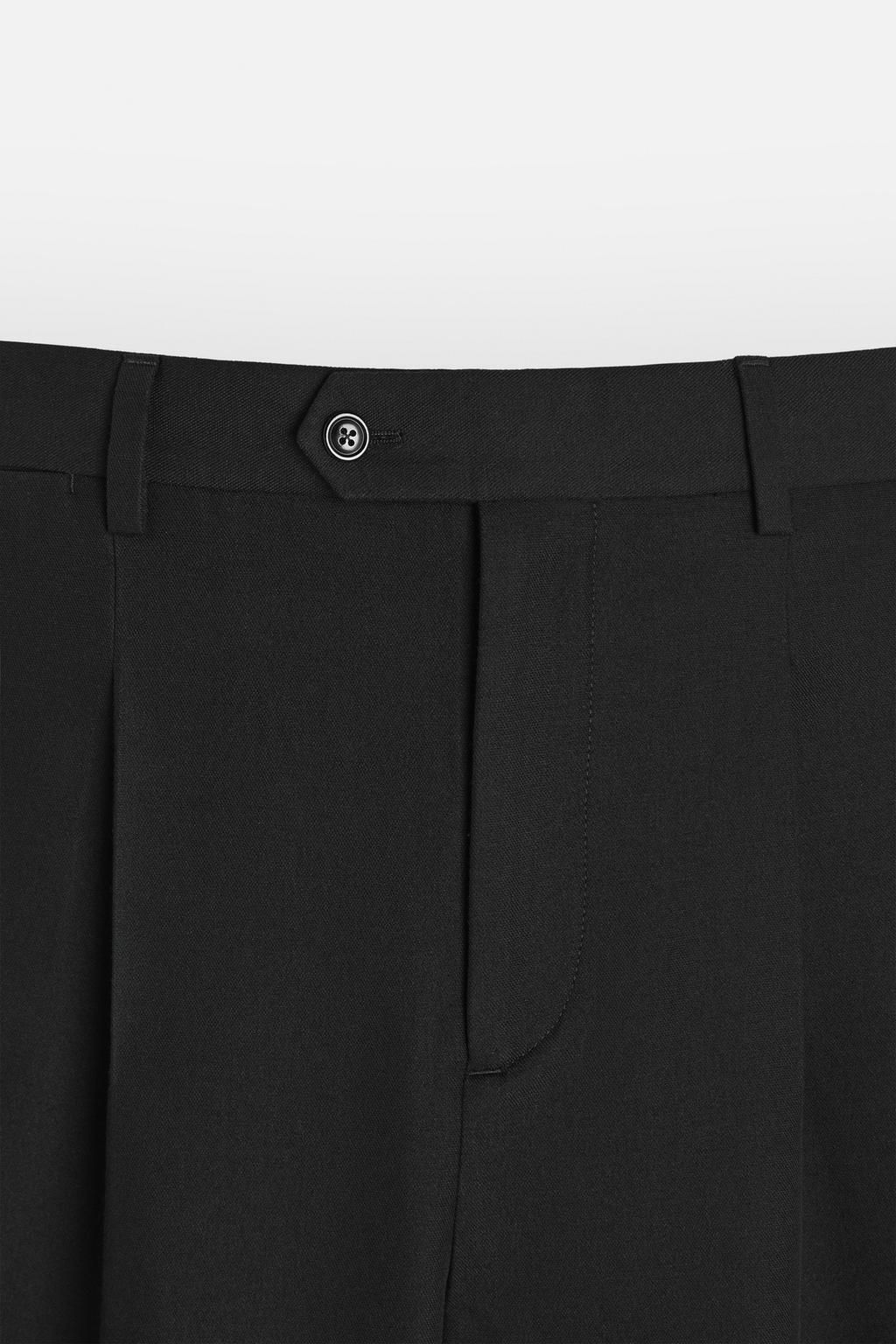 COTTON/WOOL PLEATED TROUSERS - Zara фото 8