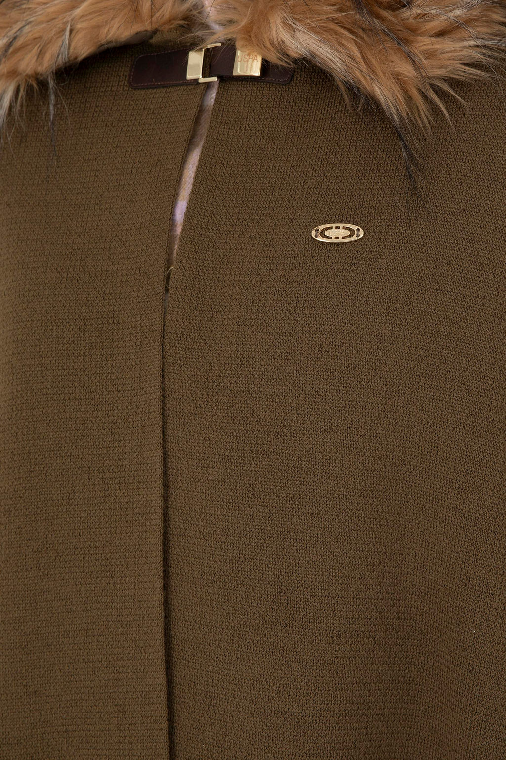 U. S. Polo Assn / Женское трикотажное пончо цвета хаки - U.s. polo assn фото 14
