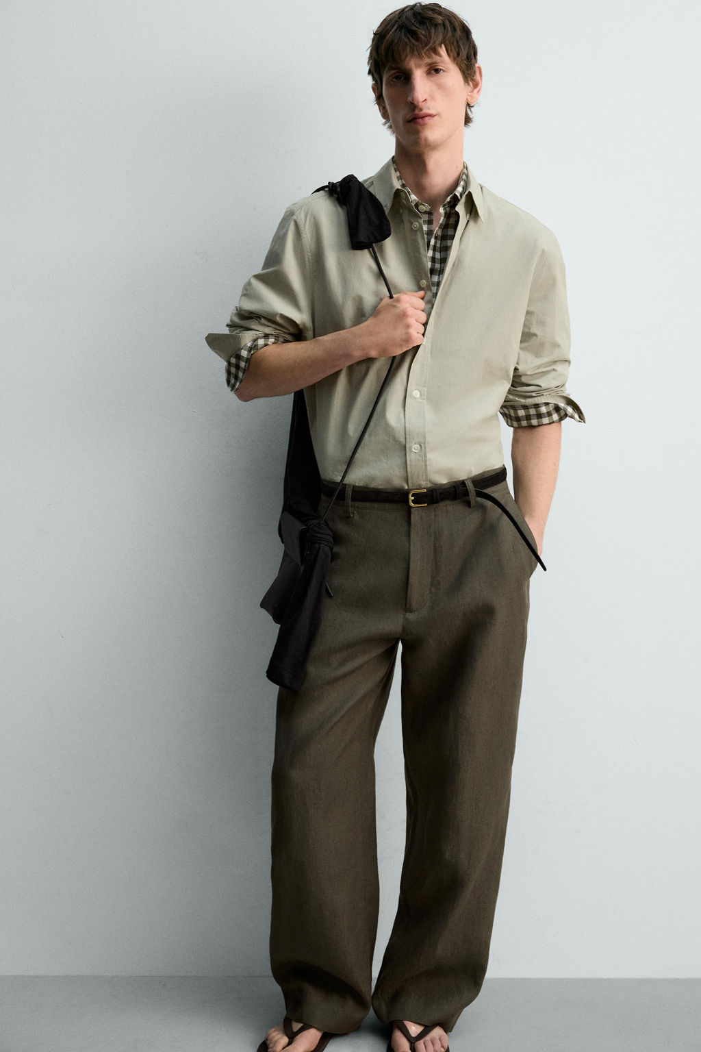 CAMISA REGULAR FIT POPEL?N LIMITED EDITION / verde lavado - Zara фото 5