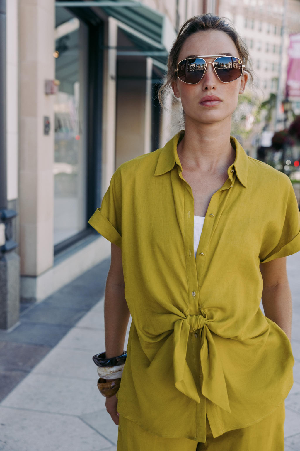 LINEN BLEND KNOT SHIRT - Zara фото 16