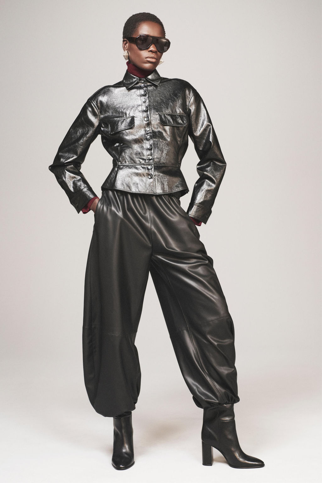 FAUX LEATHER PEPLUM JACKET - THE ITEM ZARA WOMAN фото 9