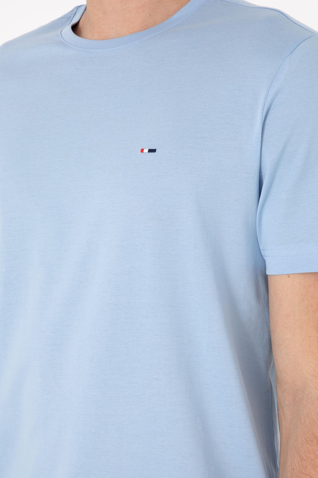 Erkek Regular Fit Bisiklet Yaka A__k Mavi Basic Ti__rt Sepette S_rpriz _ndirim - U.s. polo assn фото 7