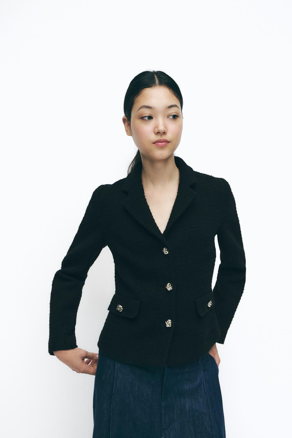 TEXTURED BLAZER WITH RAISED BUTTONS - Zara фото 2