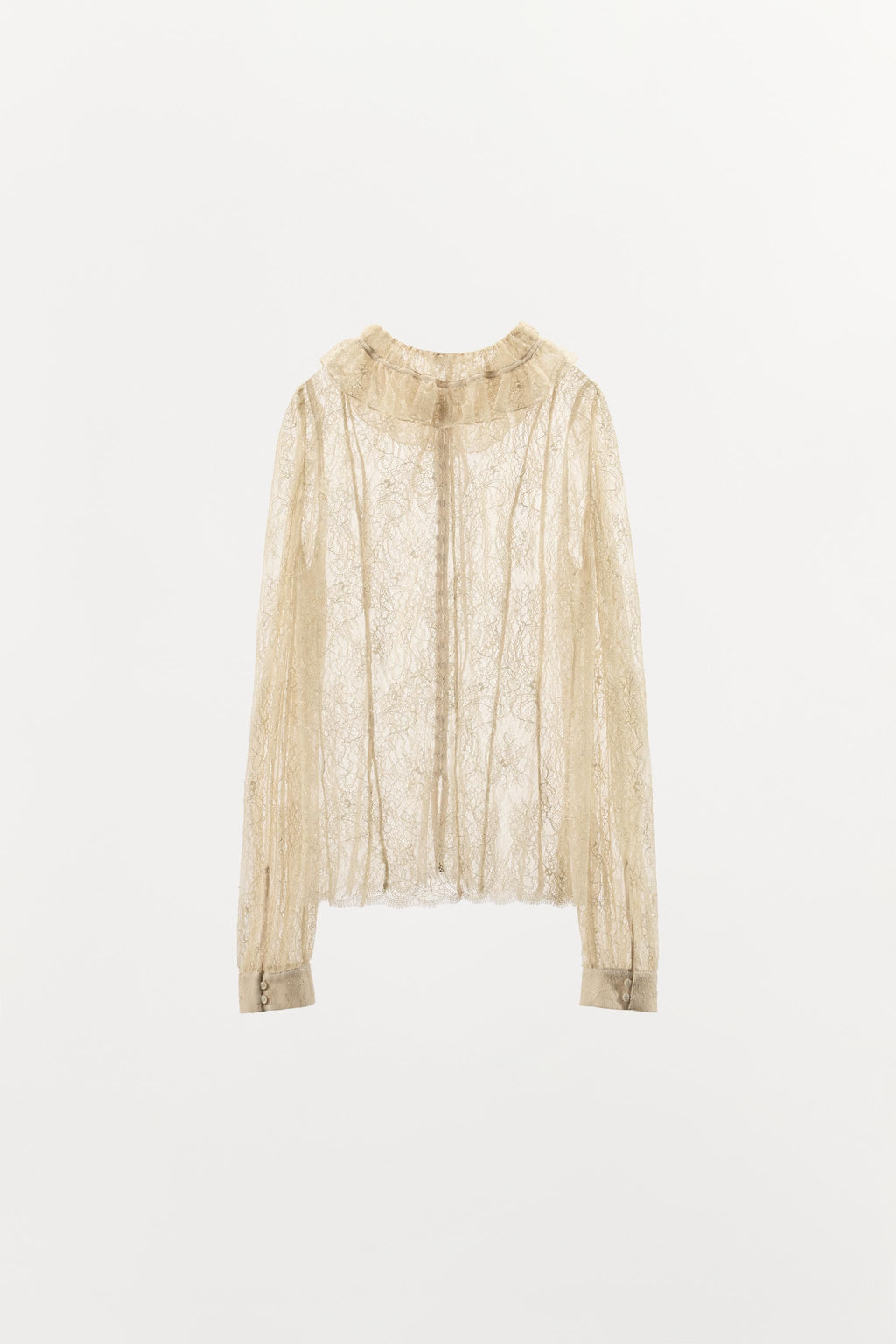 CAMISA ENCAJE BOTONES ZW COLLECTION LIMITED EDITION / Crudo - Zara фото 3