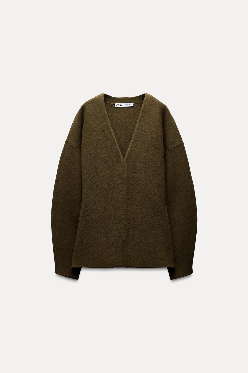 FITTED WAIST PLAIN KNIT JACKET - Zara фото 5