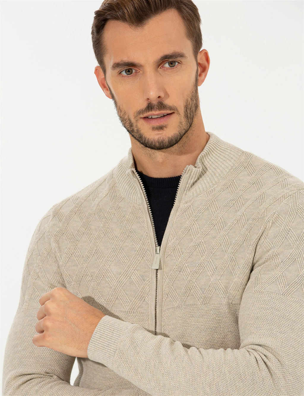 Kum Melanj Slim Fit Fermuarl_ Triko H_rka - Pierre cardin фото 2
