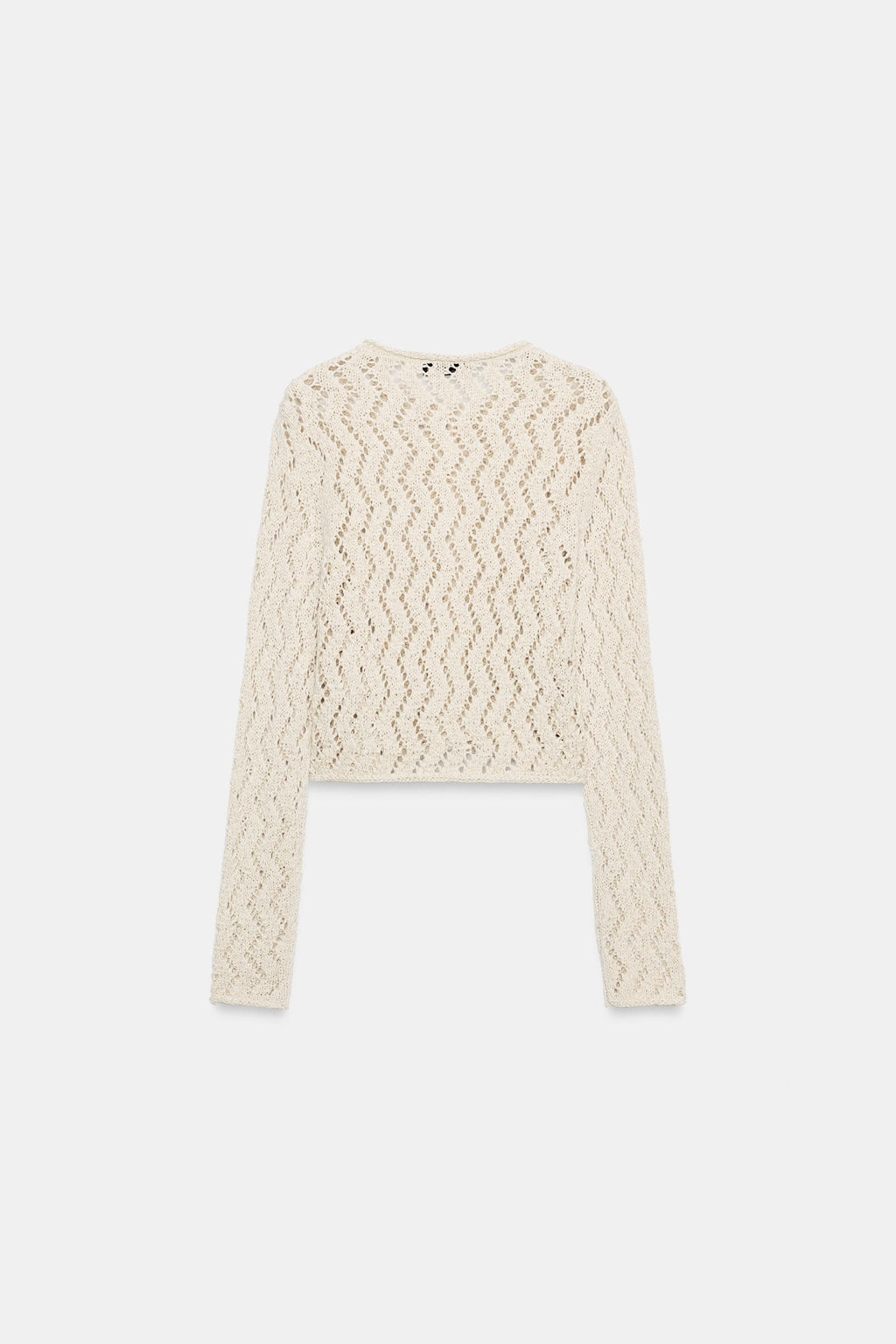 CHAQUETA PUNTO CALADO ZIGZAG / Crudo - Zara фото 7