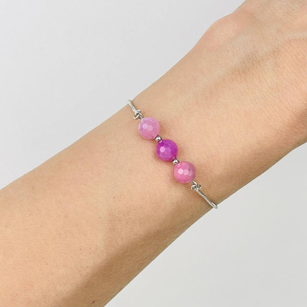 Браслет регулируемый из Рубина (Корунд) от 16 см