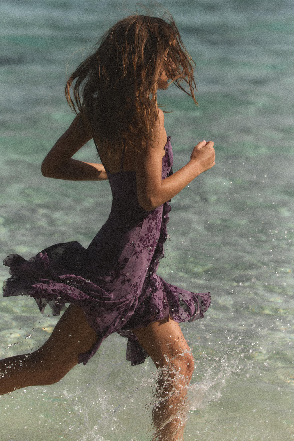 VESTIDO VOLANTES TUL FLOCADO / Lila - Zara фото 3
