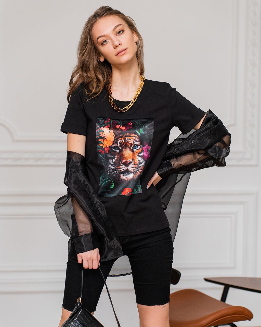 Футболка с шёлковой вставкой FSK112 - Sahar art lab фото 2